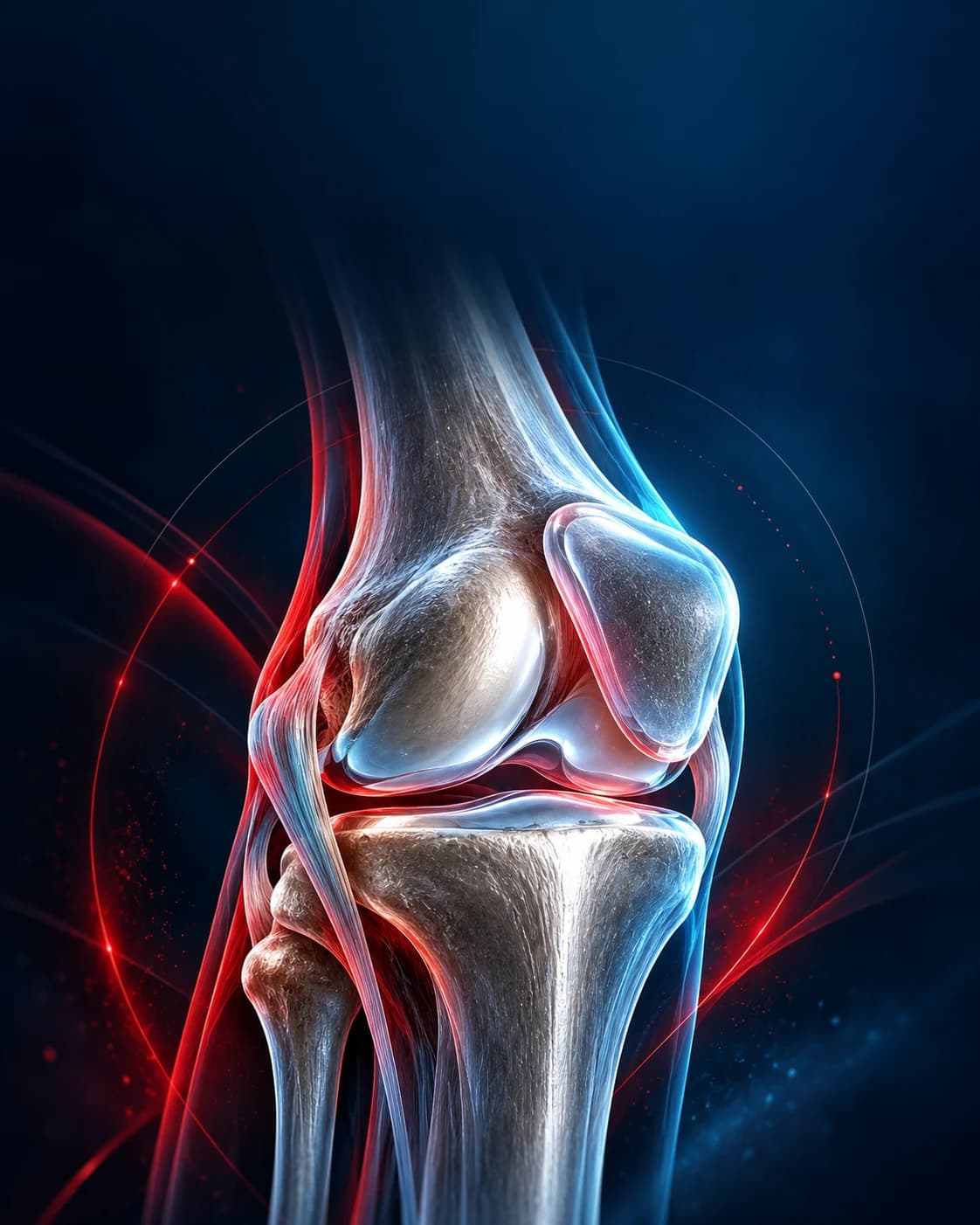Stylized illustration of a knee joint