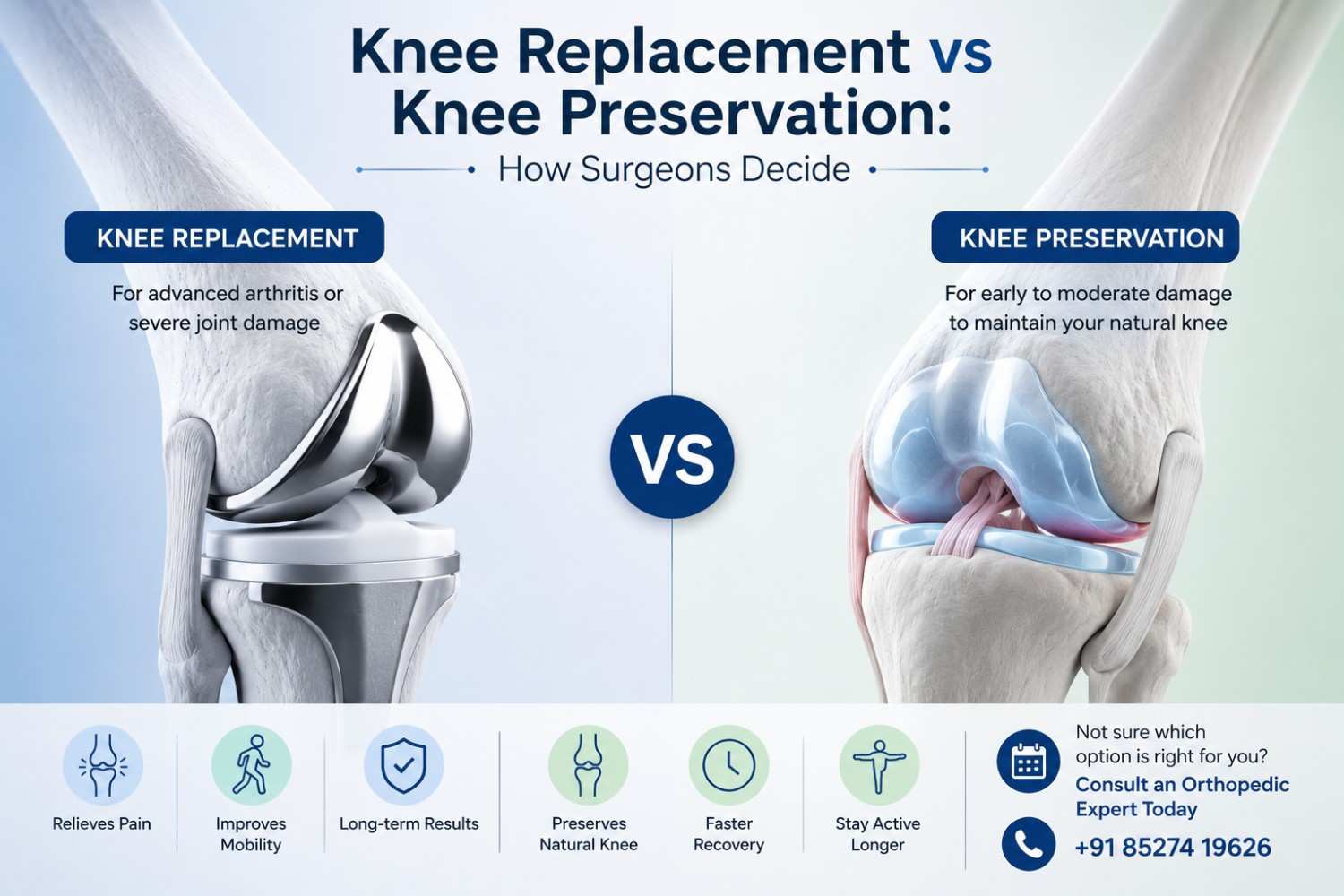Knee Replacement vs Knee Preservation: How Surgeons Decide
